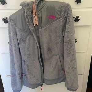 North face gray fleece jacket